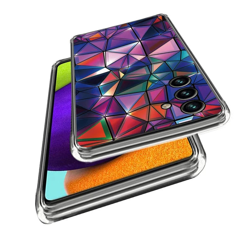 Slim Case for Samsung Galaxy A34 5G Soft TPU Phone Cover Pattern Printing IMD Shockproof Case - Triangle