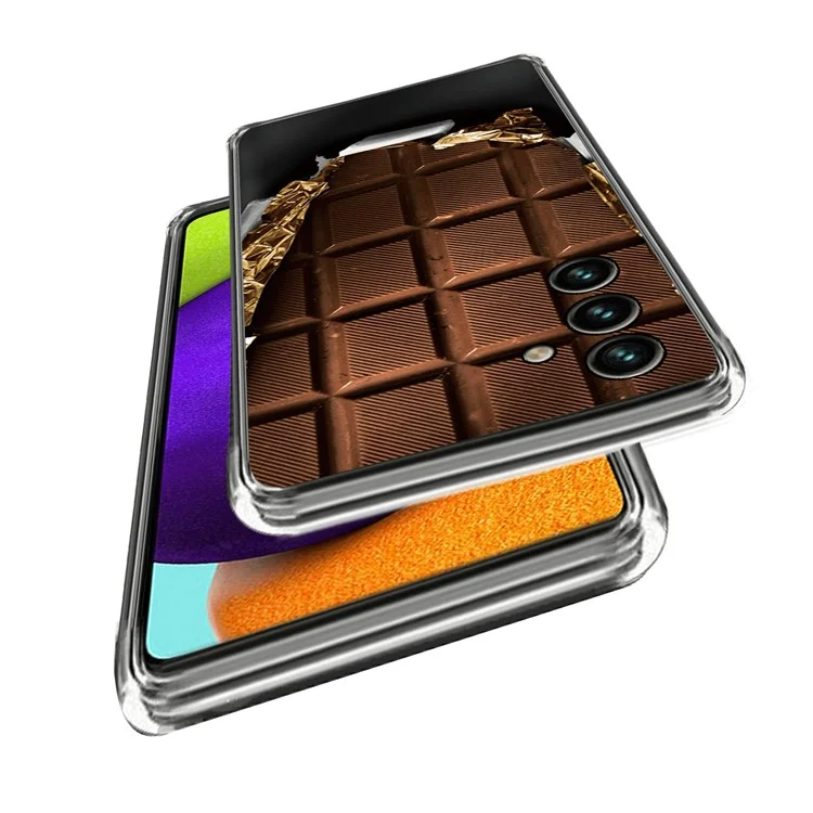 Slim Case für Samsung Galaxy A34 5G Soft TPU Handyhülle Musterbedruckung IMD Stoßfeste Hülle - Schokolade