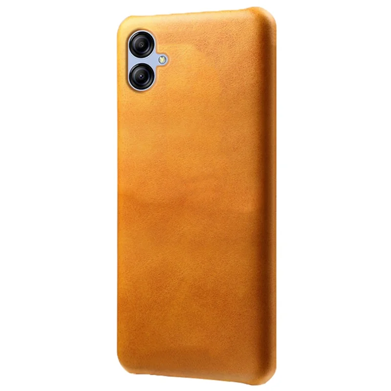 Til Samsung Galaxy A04e 4G / M04 4G / F04 4G telefonbeskyttelse Kalvlæderstruktur PU-læder+PC telefoncover - Orange
