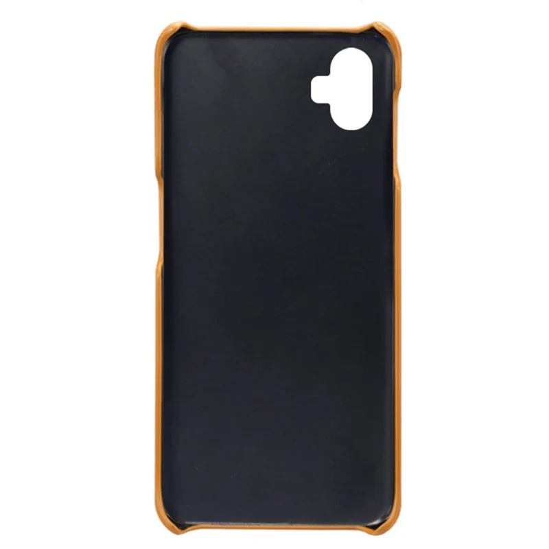 Til Samsung Galaxy A04e 4G / M04 4G / F04 4G telefonbeskyttelse Kalvlæderstruktur PU-læder+PC telefoncover - Orange