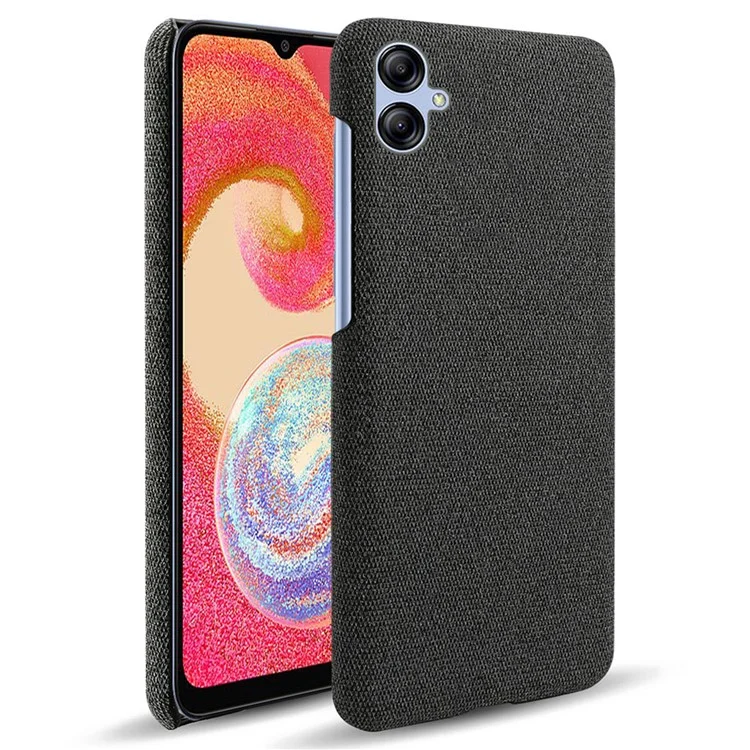 Чехол для Samsung Galaxy A04e 4G / F04 4G / M04 4G, однотонный жесткий чехол из ПК + ткани - черный