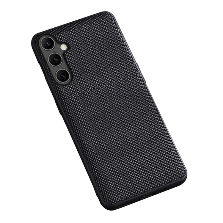For Samsung Galaxy A14 5G / A14 4G Nylon Coated Flexible TPU Phone Case Cellphone Drop-proof Cover - Black
