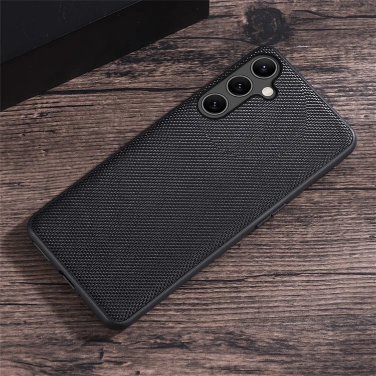 For Samsung Galaxy A14 5G / A14 4G Nylon Coated Flexible TPU Phone Case Cellphone Drop-proof Cover - Black