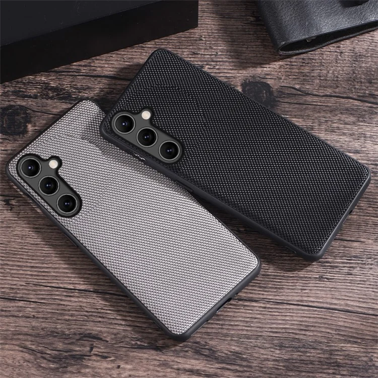 For Samsung Galaxy A14 5G / A14 4G Nylon Coated Flexible TPU Phone Case Cellphone Drop-proof Cover - Black