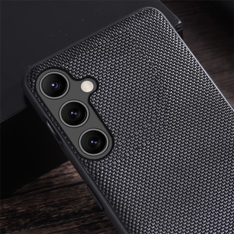 For Samsung Galaxy A14 5G / A14 4G Nylon Coated Flexible TPU Phone Case Cellphone Drop-proof Cover - Black