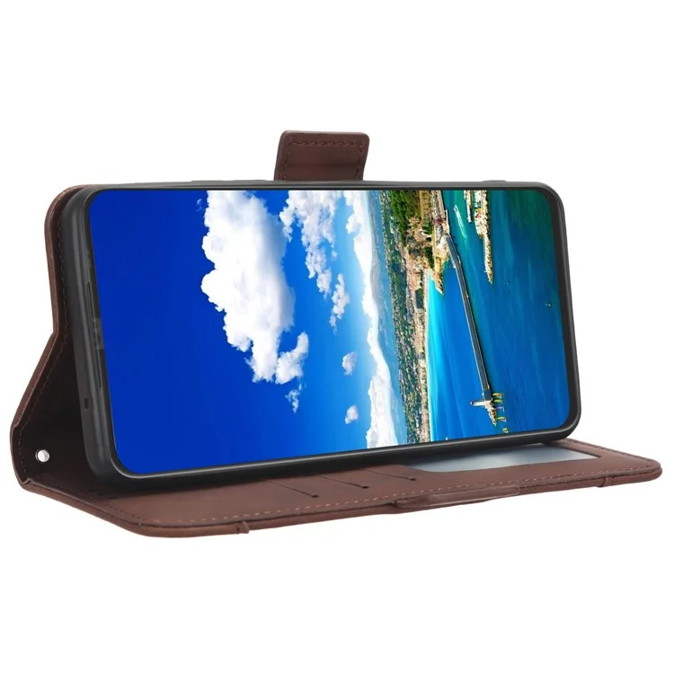 Für Umidigi A13 Pro PU-Leder-Geldbörsen-Hülle mit Mehrfach-Kartenschlitzen, Ständer, Telefonabdeckung - Braun