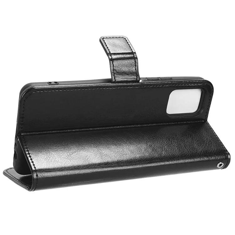 Para Umidigi A13 Pro PU Leather Flip Cover Crazy Horse Texture Wallet Stand Phone Case - Preto