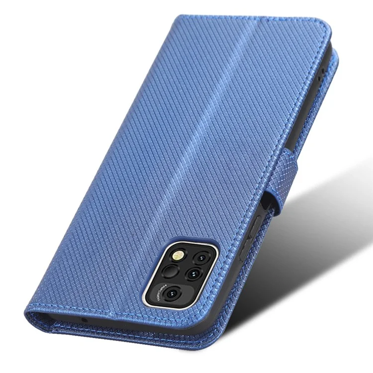 Für Umidigi A13 Pro Handy Hülle Wallet PU Leder Diamant-Textur Ständer Flip Folio Cover - Blau