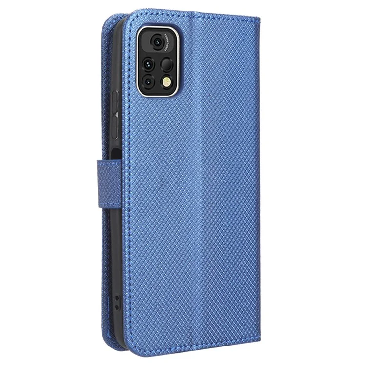 Für Umidigi A13 Pro Handy Hülle Wallet PU Leder Diamant-Textur Ständer Flip Folio Cover - Blau