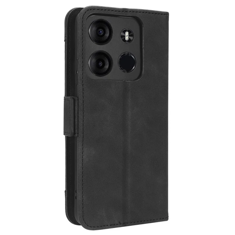 For TECNO Spark Go 2023 4G Wallet Case with Multiple Card Holder PU Leather Stand Flip Phone Cover - Black