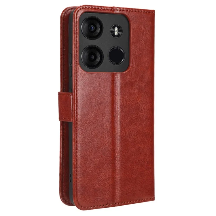 Чехол-книжка из искусственной кожи для TECNO Spark Go 2023 4G, коричневый