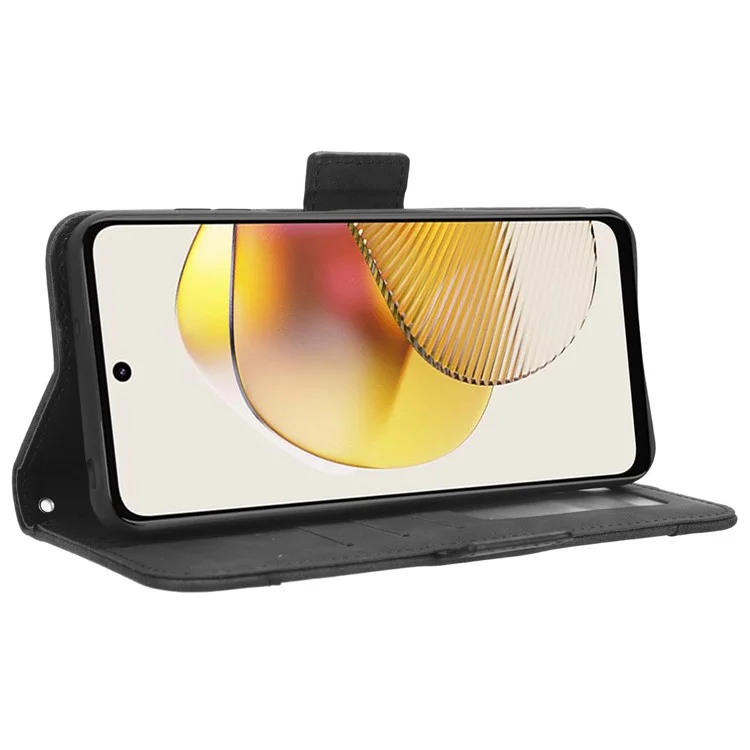 Per Motorola Moto G53 5G PU Leather Wallet Stand Cover Molteplici slot per schede Custodia per telefono anti-urto - Nero