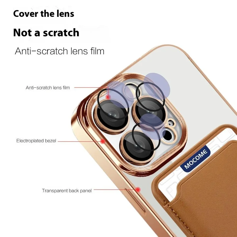 Voor iPhone 14 Pro hoesje compatibel met MagSafe CD-structuur TPU + PC telefoonhoesje met kaartenhouder - Paars