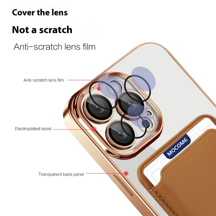 TPU + PC Slim Case for iPhone 14 Pro Max Magnetic Cover CD Texture Phone Case with Card Bag - Pink