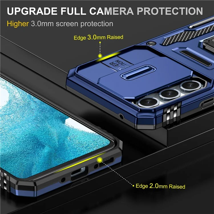 Custodia per telefono Armor Series per Samsung Galaxy A54 5G, cover per telefono antiurto in PC + TPU con supporto - Blu