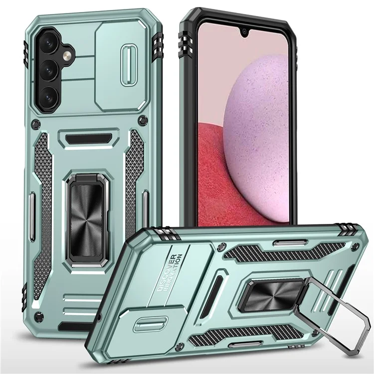 Pour Samsung Galaxy A14 4G / 5G Armor Series Anti-drop Phone Case PC + TPU Mobile Phone Back Cover Kickstand - Vert