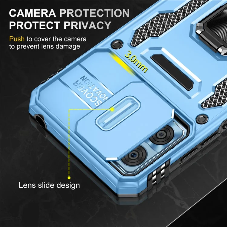 Armor-Serie für Motorola Moto E22i 4G / E22 4G stoßfeste Handyhülle mit Ständer und Kameraschutz - Himmelblau