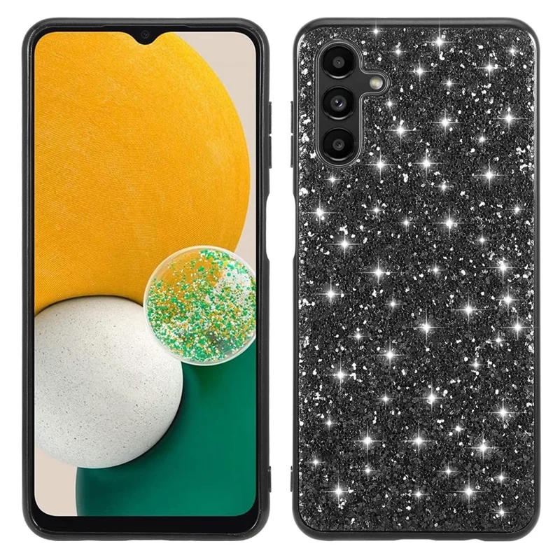 لسامسونج جالكسي A34 5G غطاء هاتف لامع بإطار من مادة البولي يوريثان الحراري وخلفية صلبة من مادة البولي كربونات مع طلاء كهربائي - أسود