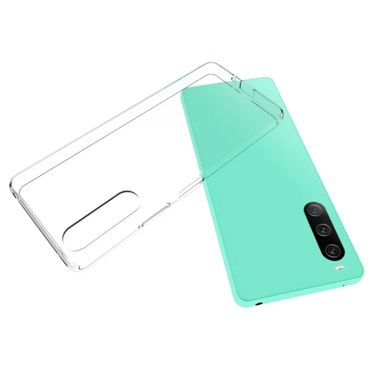 10 pièces / Paquet pour étui de téléphone portable Sony Xperia 10 V Soft TPU sans filigrane transparent