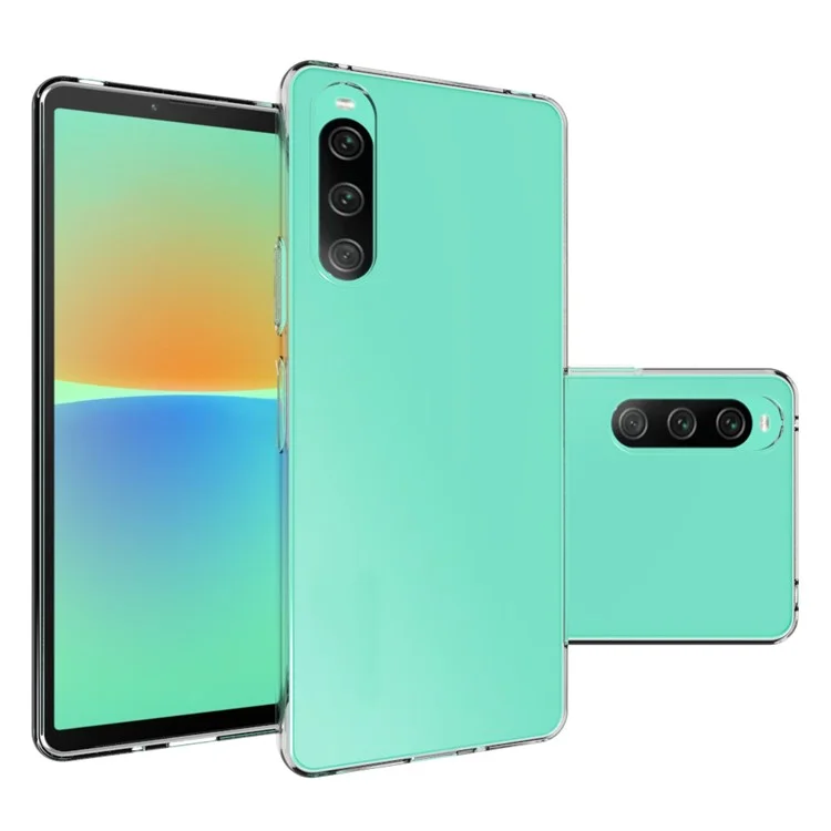 10 pièces / Paquet pour étui de téléphone portable Sony Xperia 10 V Soft TPU sans filigrane transparent