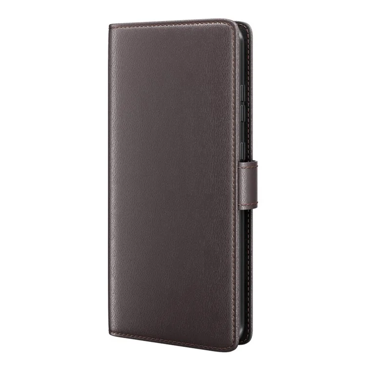 For OnePlus Nord CE 3 Lite 5G / Nord N30 5G Case Genuine Split Leather Phone Cover with Wallet Stand - Brown