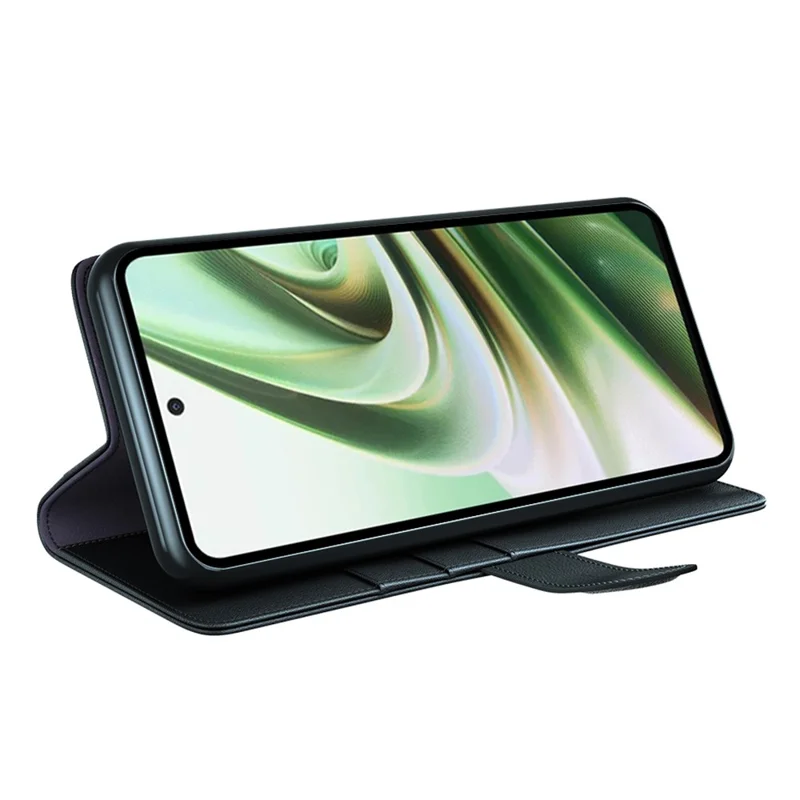 For OnePlus Nord CE 3 Lite 5G / Nord N30 5G Case Genuine Split Leather Phone Cover with Wallet Stand - Black