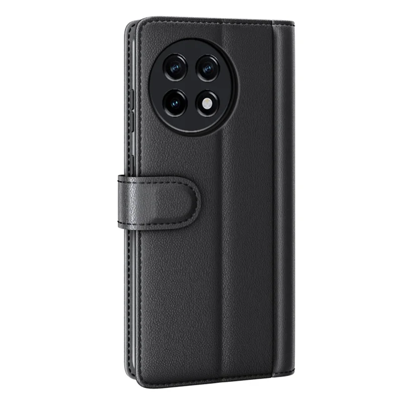 For OnePlus Ace 2 5G / 11R 5G Case Genuine Split Leather Phone Cover with Wallet Stand - Black