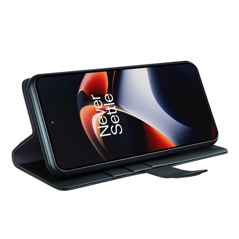 For OnePlus Ace 2 5G / 11R 5G Case Genuine Split Leather Phone Cover with Wallet Stand - Black