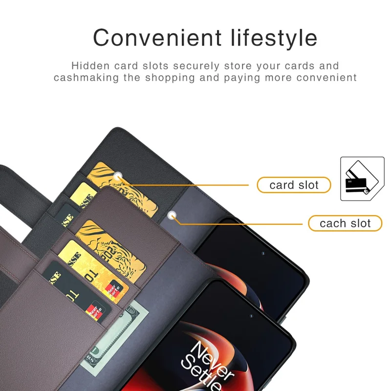 For OnePlus Ace 2 5G / 11R 5G Case Genuine Split Leather Phone Cover with Wallet Stand - Black