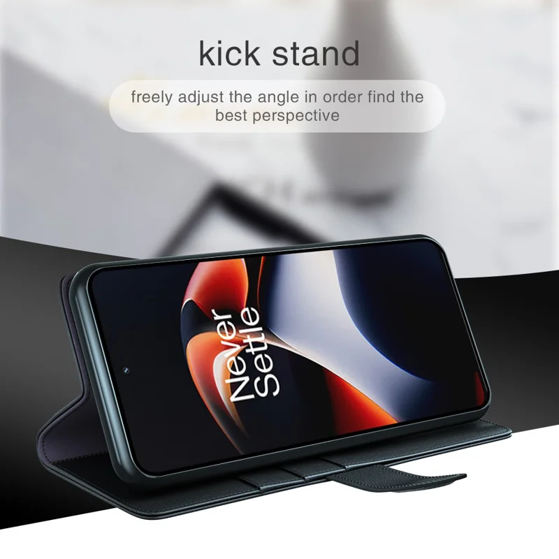 For OnePlus Ace 2 5G / 11R 5G Case Genuine Split Leather Phone Cover with Wallet Stand - Black