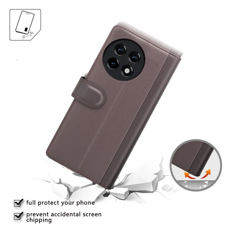 For OnePlus Ace 2 5G / 11R 5G Case Genuine Split Leather Phone Cover with Wallet Stand - Black