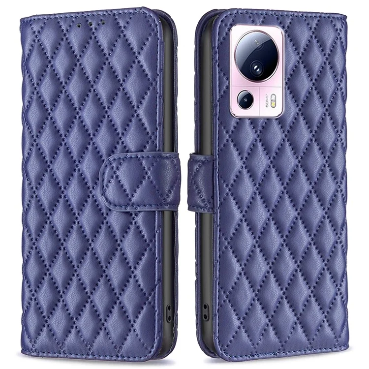 BINFEN COLOR BF Style-14 Funda para Xiaomi 13 Lite / Civi 2 5G, Funda de Cartera de Piel con Soporte - Azul