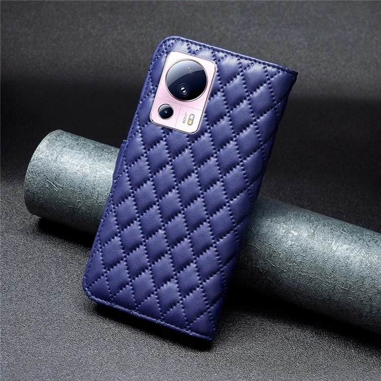 BINFEN COLOR BF Style-14 Funda para Xiaomi 13 Lite / Civi 2 5G, Funda de Cartera de Piel con Soporte - Azul
