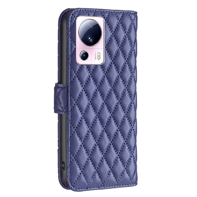 BINFEN COLOR BF Style-14 Funda para Xiaomi 13 Lite / Civi 2 5G, Funda de Cartera de Piel con Soporte - Azul