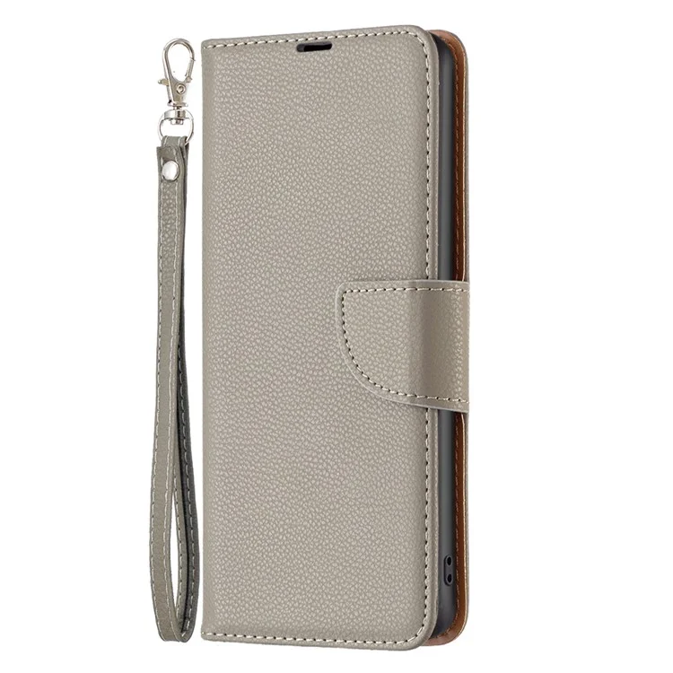 Для Xiaomi 13 Lite / Civi 2 5G Чехол-книжка из искусственной кожи с текстурой личи, со стойкой - серый