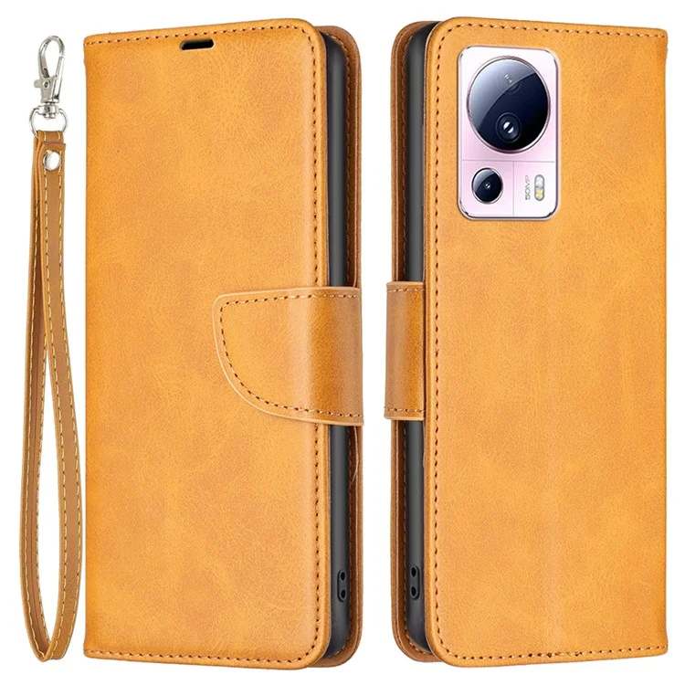BF Leather Series-4 для Xiaomi 13 Lite / Civi 2 5G Чехол-книжка с подставкой из искусственной кожи - Желтый