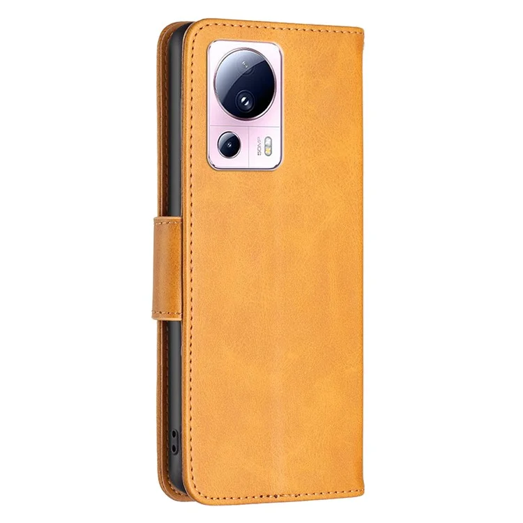 BF Leather Series-4 для Xiaomi 13 Lite / Civi 2 5G Чехол-книжка с подставкой из искусственной кожи - Желтый