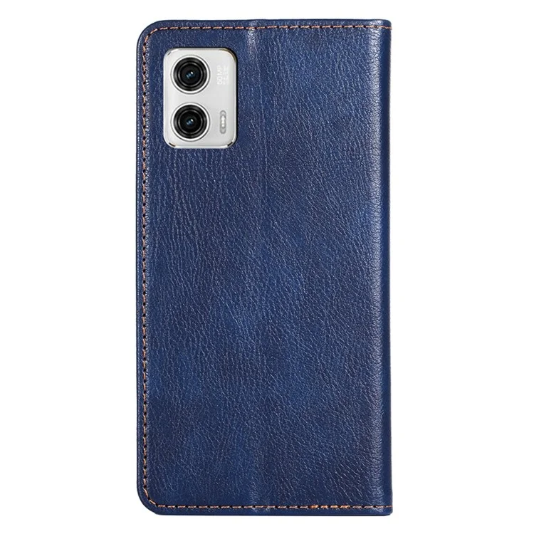 For Motorola Moto G73 5G PU Leather Wallet Phone Case Magnetic Auto-closing Stand Cover - Blue
