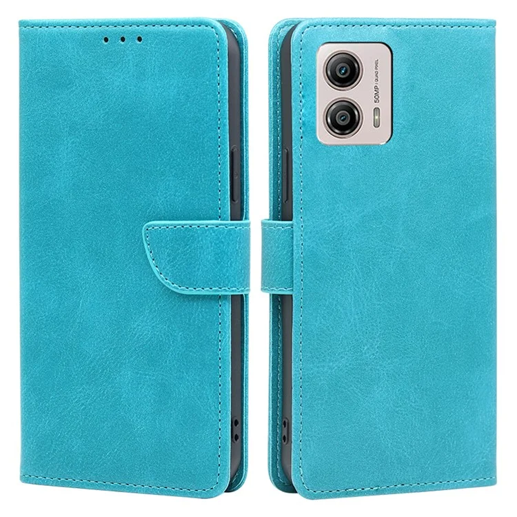 Per Motorola Moto G53 5G / G13 4G / G23 4G PU Custodia Portafoglio In Pelle Telefono Chiusura Magnetica Stand - Blu Neonato