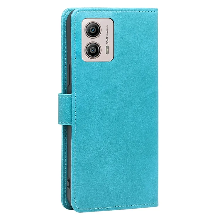 Per Motorola Moto G53 5G / G13 4G / G23 4G PU Custodia Portafoglio In Pelle Telefono Chiusura Magnetica Stand - Blu Neonato