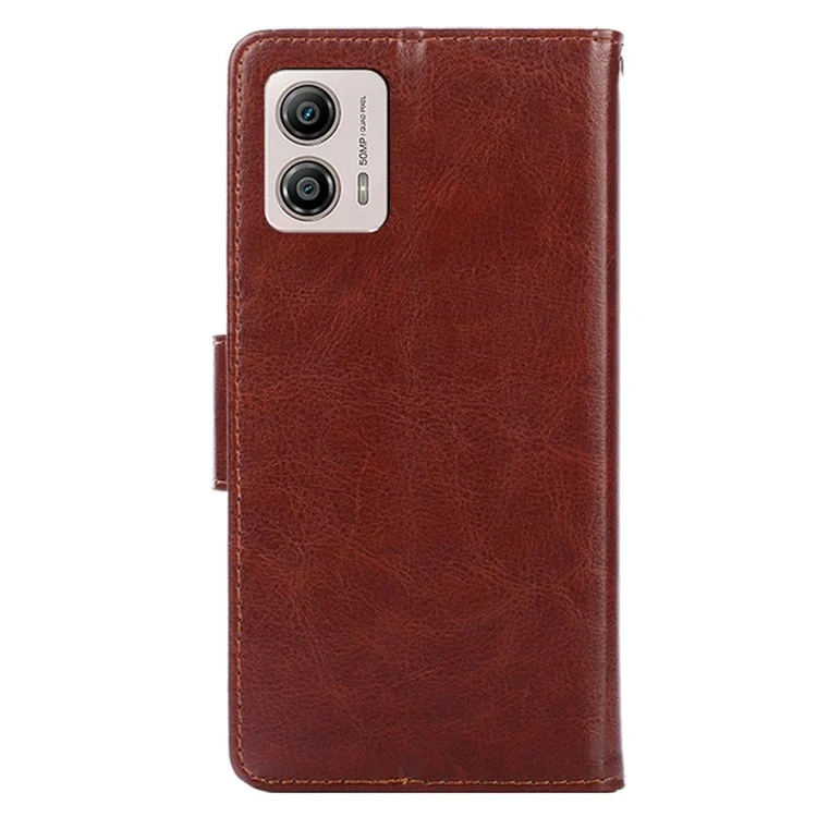 Pour Motorola Moto G53 5G / G23 4G / G13 4G Étui de téléphone en cuir Portefeuille Support Téléphone - Marron