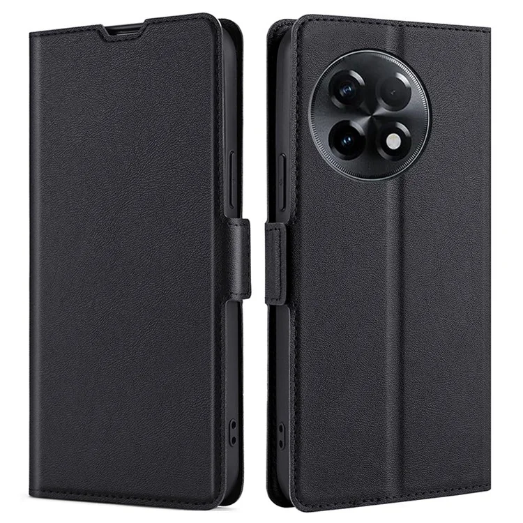 Para OnePlus Ace 2 5G / 11R 5G Flip Folio Leather Cell Phone Cover Card Slots Stand Phone Case - Preto