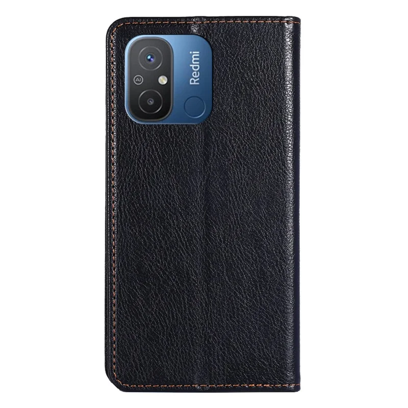 Til Xiaomi Redmi 12C 4G PU Læder Wallet Stående Taske Magnetisk Lukkemekanisme Anti-drop Telefonbeskyttelse - Sort