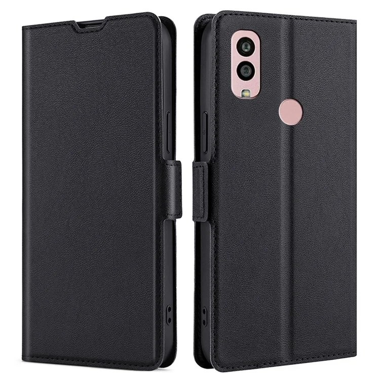 Für Kyocera Android One S10 Smartphone-Ständer, Schutzhülle, Lederkartenfach, Schutzhülle - Schwarz