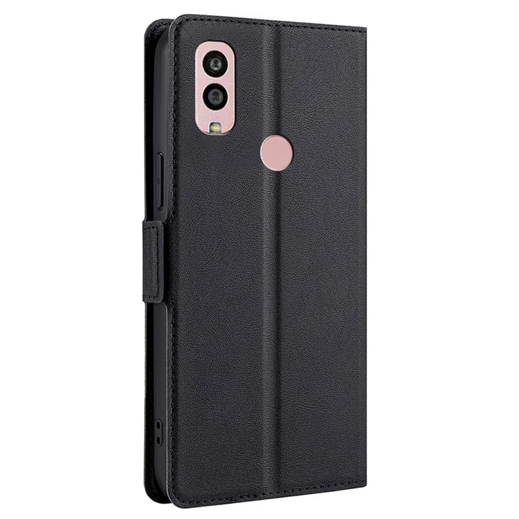 Für Kyocera Android One S10 Smartphone-Ständer, Schutzhülle, Lederkartenfach, Schutzhülle - Schwarz