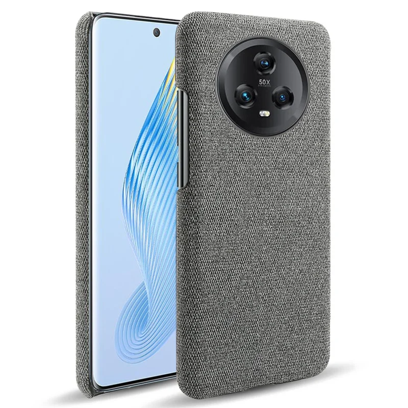 For Honor Magic5 Handyhülle Einfarbig Kratzfest Hartplastik+Stoff Handy Rückseite Abdeckung - Grau