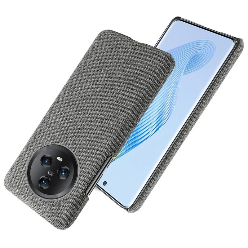 For Honor Magic5 Handyhülle Einfarbig Kratzfest Hartplastik+Stoff Handy Rückseite Abdeckung - Grau