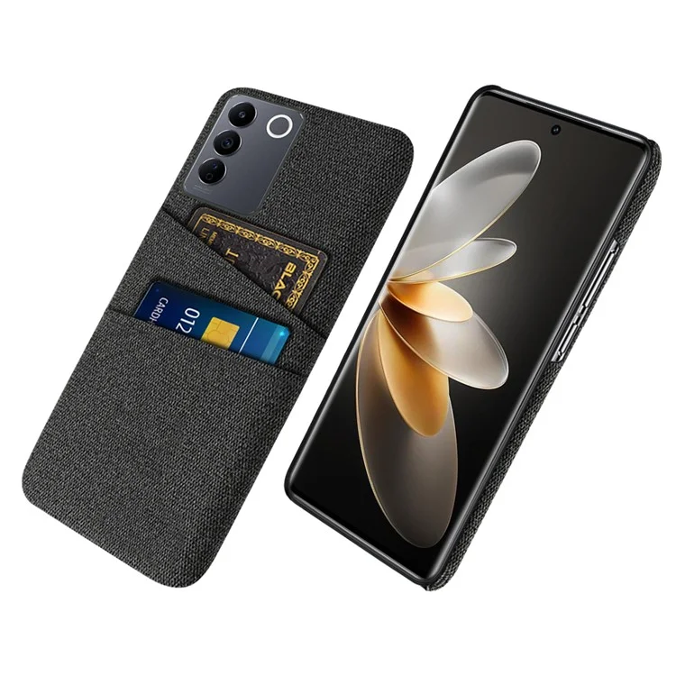 Per vivo S16e 5G Dual Card Slots Phone Cover Cloth Texture Hard PC Phone Case - Nero