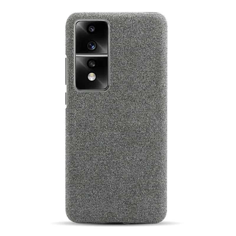 For Honor 80 GT 5G Drop Resistant Cellphone Case Solid Color Hard PC+Cloth Phone Back Cover - Grey