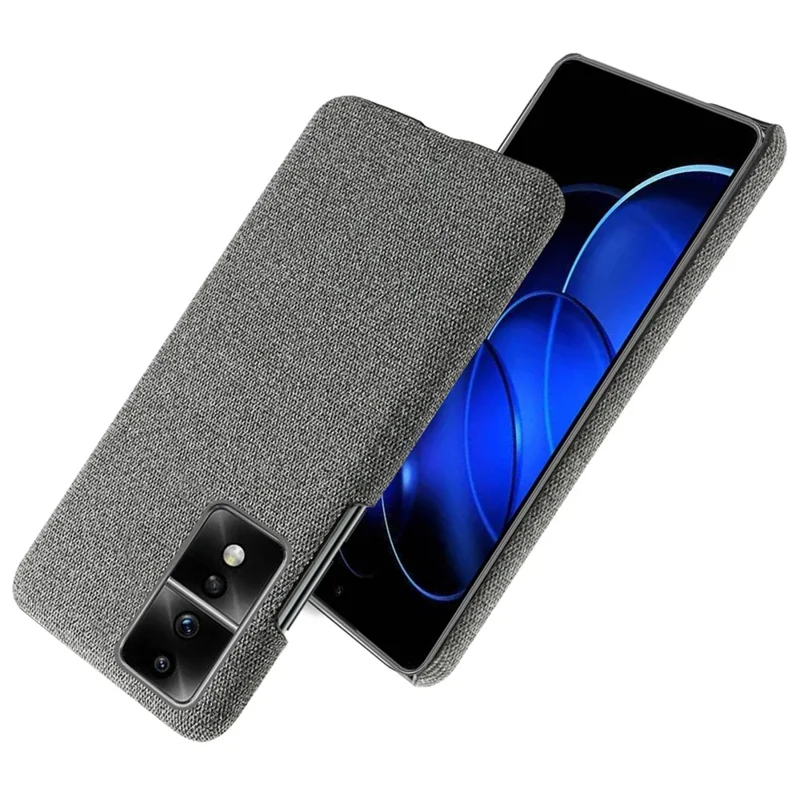 For Honor 80 GT 5G Drop Resistant Cellphone Case Solid Color Hard PC+Cloth Phone Back Cover - Grey